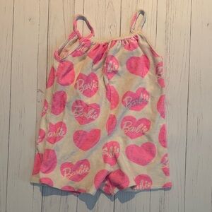 Zara Pink Heart Barbie Terry Romper